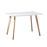 ❤️ Esta mesa de cocina blanca está hecha de tablero de fibra de densidad media de alta calidad, fuerte y duradera, fácil de limpiar y limpiar;