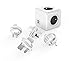 Produktbild allocacoc PowerCube DuoUSB ReWirable Travel Plugs Grau, Reiseadapter & 4X Verteiler mit USB (2,1 A), 230V (französische Norm)