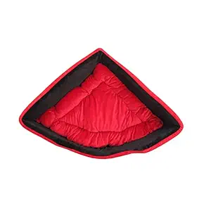 Jerrys Super Soft Dual (Red-Black-Corner) Colour Round Dog/Cat Velvet Bed - Large