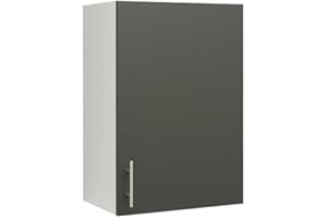 JD Greta 500mm Kitchen Wall Cabinet with Doos – Wall Unit – Dark Grey Matt (Anthracite) – Modern Storage Cupboard