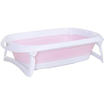HOMCOM Folding Foldable Baby Bath Tub Toddler Kids Infant Safety Shower