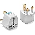 RV Enterprise Type G, Universal Flat Pin 3Pin Travel Average Quality Power Plug Converter Adapter Compatible in UK Countries, England, Scotland, Wales and Ireland - Pack of 3