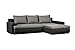 Produktbild Cavadore Ecksofa Leriot / Hochwertige und bequeme Sofaecke / Longchair rechts oder links montierbar / Inkl. drei Rückenkissen / 273 x 85 x 162 / Schwarz - Grau