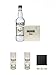 Produktbild Molinari Sambuca 0,7 Liter + 50 Molinari Servietten + Molinari Sambuca Shotglass 4cl hoch + Molinari Sambuca Shotglass 4cl hoch + Schiefer Glasuntersetzer eckig ca. 9,5 cm Durchmesser