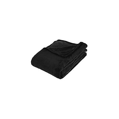 Eminza Plaid polaire microfibre noir 130x180cm