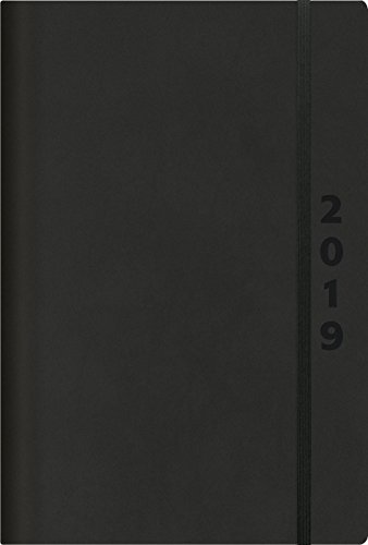 ReLeather Daily schwarz 313919 2019: Terminplaner groß. DIN A5 Termin-kalender mit Vintage-leder und Tageskalendarium.