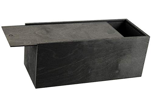 UTI GmbH Holzbox mit Schiebedeckel (344 x 140 x 140 mm L/B/H Innen) - schwarz gebeizt Holzkiste Aufbewahrungsbox Kiste Schachtel Schatulle - B-Ware