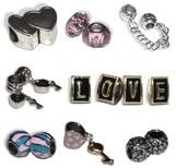 Charm beads that fit European bracelet in silver plated zinc alloy. Cheap jewelry for all stocking filler perfect gift mix crystal, glass and silver charms jewellery from UK. Fit Pandora, Chamilla, trollbeads and more. Bracelet or necklace (Love)