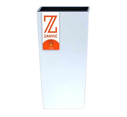Zanvic Maceta de Plástico Altura 50 cm, Blanco, ZA12