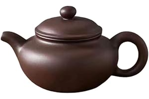 HONHEAM Tetera Kungfu de cerámica hecha a mano (8 onzas), tetera clásica china Zisha, accesorios de decoración de arcilla púrpura Yixing