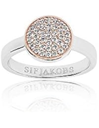 Sif Jakobs Jewellery Mujer Anillo Sacile Uno – 18 K oro rosa Gallay con circonitas blancas