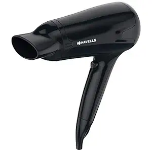 Havells HD3162 Mens 1565 Watts Powerful Hair Dryer with Thin Concentrator and Cool Shot Button, Heat Balance Technology (Black)