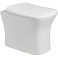 Vardhman Ceramics Floor Mounted European Water Closet One Piece Western Toilet Commode EWC S Trap with Slow Motion Soft Close Seat Cover (EWC-BATTLE-S-WHITE)