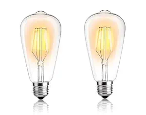 Citra 40W Dimmable Industrial Pendant Filament Light Bulbs,370 Lumens-Pack Of 2,Warm White Light Yellowish