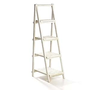 Badregal"Leiter" mit 4 Böden, Shabby-Chic, Weiß: Amazon.de: Küche