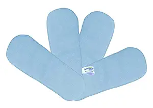 SOFTSPUN Microfiber 4 Layer Baby Pocket Diaper Inserts, Pack of 4 Large Size (Sky Blue) Age 0-3 Months, Washable, Reusable Ultra Absorbent, Super Soft & Comfortable for Babies Skin of Newborn Baby.