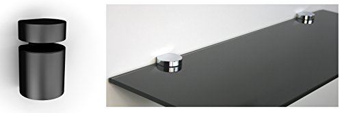 10 mm Glasregal Wandregal 40x15 cm schwarz lackiertes Glas, Clip BASKET3 Schwarz