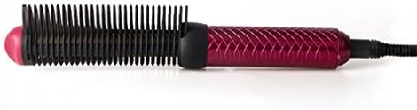 2 In 1 Digital Electric Hair Straightener Brush Comb Detangling Straightening Irons Long Teeth Hair Brush Dual Voltage,Red