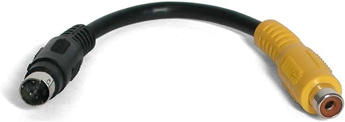 Fotokina 6-In S-Video to Composite Video Adapter Cable, 4-Pin S-Video to RCA Converter, Low Profile AV Connector for TV, DVD, Camcorder, Laptop & More (SVID2COMP) – Black