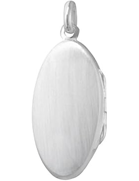 Vinani Anhänger Medaillon oval schlicht mattiert glänzend zum Öffnen Sterling Silber 925 AMOV-EZ