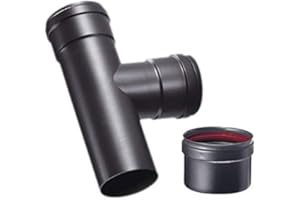 ZINCO GROUP Linea Pellets Raccordo a "T"; Codino F - Nero - ø 80 mm, Con tappo raccogli condensa - Raccordo a "T" con tappo cieco - Braga a T - Stufa a pellet
