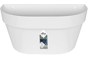 Elho Loft Urban Mural 40 - Planteur pour Balcon & Extérieur - Ø 39.3 x H 18.8 cm - Blanc/Blanc