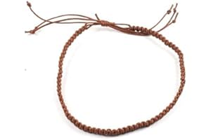 GOWER COAST CRAFTS Mens Chestnut Tribal Surfer Handmade Cotton Macrame Adjustable Anklet