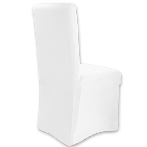 Gräfenstayn Universal-Stuhlhusse Henry in verschiedenen Farben für runde und eckige Stuhllehnen (Weiß) - 3