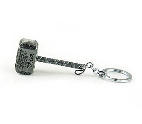lzy-store Thor Mjolnir Llavero Super Hero Funda Accesorios, Plata