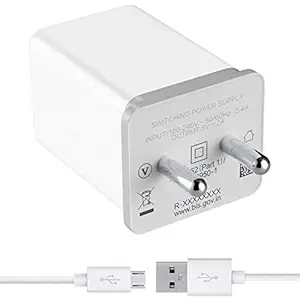 Mobile Charger for Samsung Galaxy J6, Samsung Galaxy J8, Samsung Galaxy J7, Samsung Galaxy J7 Duo, Samsung Galaxy J7 Prime 2 Charger Original Like Adapter Wall Charger | Mobile Chargers | Fast Charger | USB Charger with 1 Meter Micro USB Charging Data Cable (2.4 Amp, White)