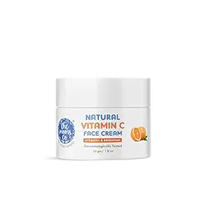 The Moms Co Natural Vitamin C Face Cream I Clean & Brighten Skin I Oil Free Look I Instant Glow I Orange Beads I 50 gms
