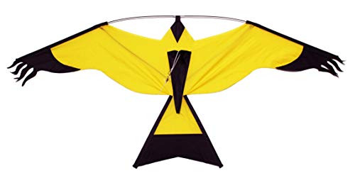 BirdRaider Cometa Halcón Amarillo Nylon Resistente UV Profesional (Sin Mástil, Solo Cometa) 