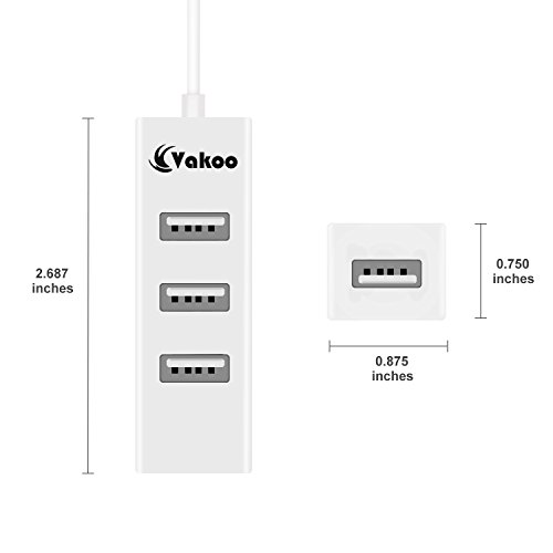 Vakoo USB Hub [2.0, 4-Port] High Speed Datenhub kompatiblen Geräten ,Weiss - 7