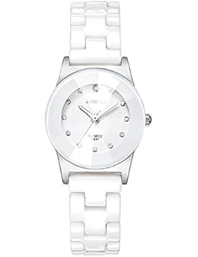 Souarts Damen Armbanduhr Einfach Stil Casual Wasserdicht Analoge Quarz Uhr Weiß 21cm