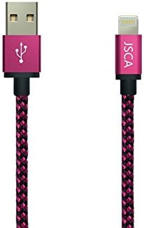 iPhone Cable 3m / 10ft JSCA Nylon Braided Lightning Cable/ iPhone Cable for iPhone 6 / 6s / 6 plus / 6s plus / 5 / 5s / 5c / SE / 7 / 7 plus - 3 m (10ft) - RED