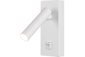 V-TAC Lampada da Parete Orientabile LED 2W con Interruttore per Illuminazione Casa e Interni - Faretto da Muro Bianco per Salotto, Camera, Lettura - Design Elegante - Applique - Luce Calda 3000K -