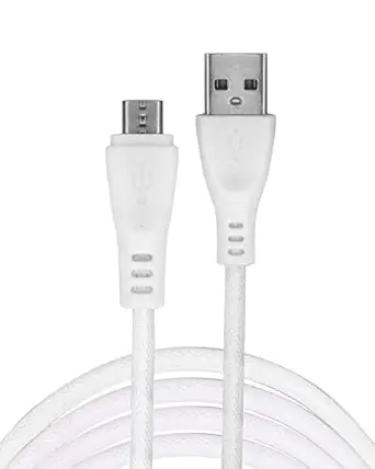 GENERIC Fast Data Cable Compatible All Vivo Y12 Original USB Cable | Micro USB Data Cable | Sync Quick Fast Charging Cable | Charger Cable | Android V8 Cable (3.0 Amp, 1 Meter, White) PUMMA MASK Free