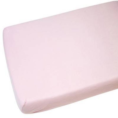 2x Cot 100% Cotton Jersey Fitted Sheet Pink 120 x 60 cm