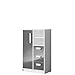 Produktbild Kommode GULIVER Hochkommode Schrank Kinderzimmer, Jugendzimmer (weiß / grau hochglanz)