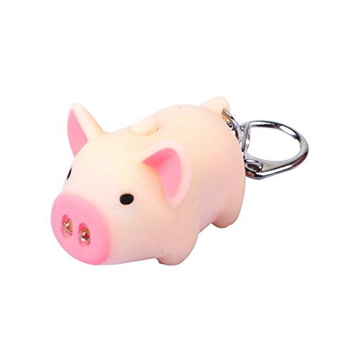 osmanthusFrag Porte-clés à LED Lumière sonore Belle Cochon Pendentif Sac à Suspendre Cadeau