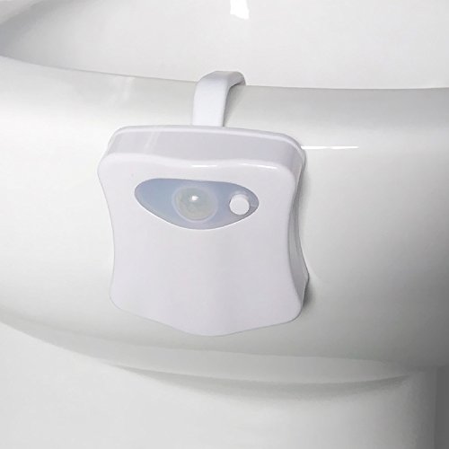JESWELL Led Toiletten Licht WC Nachtlicht mit Bewegungsmelder für Kinder Eltern Badezimmer Hause, 8 Farben Wechsel, Batteriebetriebenes (Upgrade) - 5