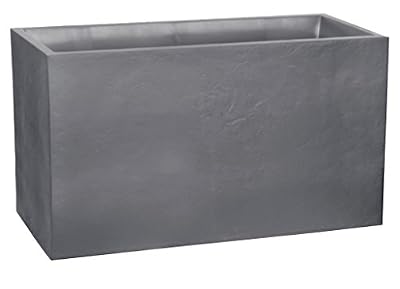 EDA Plastiques Muret VOLCANIA "décor pierre" gris galet - 99,5 x 39 x 60 - 116 L