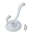 Produktbild JunYe Vintage Retro Kleidung Dual Hook Hut Tasche Coat Organizer Wand Tür Kleiderbügel - Weiß