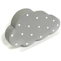 Bouton de meuble,poignée de meuble enfant nuage gris clair à pois blancs