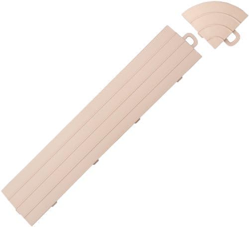 BlockTile R0US5112 Interlocking Ramp Edges Without Loop, Beige, by BlockTile