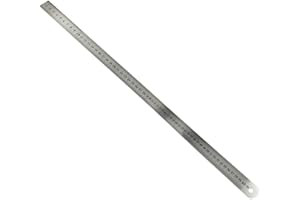 SFIT Règle en Acier Antirouille Latte Métallique Inoxydable Mesure de Diamètre Stainless Outil de Mesure Double Face Réglette de Précision Métrique Outil Micromètre pour Etudiants Ingénieurs (60cm*29mm)