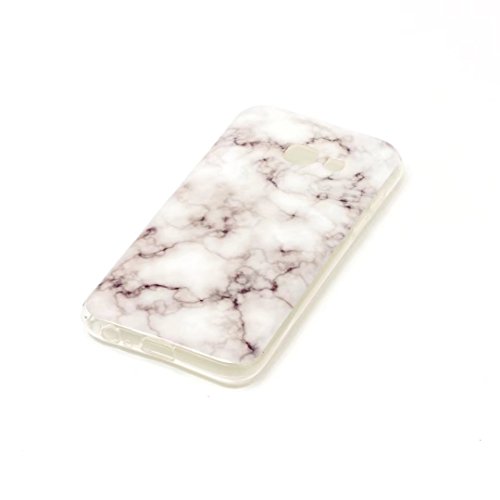 Samsung Galaxy A5 2017 Hülle,JIEJIEWYD Protektiv case Cover TPU Silikon Gel Transparent Weichem Ultraleicht Marmor Serie Handytasche Etui Cover für Samsung Galaxy A5 2017 – Weiß Grau - 3