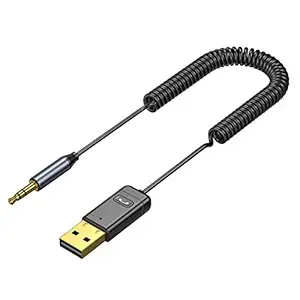 VOUVOU C11 Car Audio Transmitter & Receiver Bluetooth 5.0 Wireless Music Adapter 3.5mm AUX Audio Adapter for TV PC Car Stereo Speaker