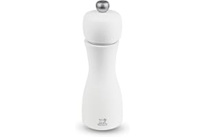 PEUGEOT - Tahiti 15 cm Salt Mill - Salt Included - Classic Grind System - Made with PEFC Certified Wood - Lifetime Guaranteed Mechanism - Made in France - White