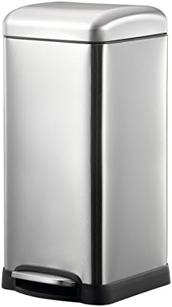 Kendan - Stainless Steel 30 Litre Fingerprint Proof Rubbish Bin with Soft Close Lid Recycle Dustbin Recycling Waste Silver Kitchen
